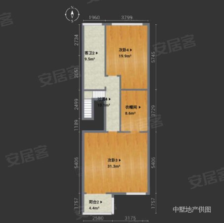 中海滨湖央墅4室3厅3卫310.77㎡南北1260万