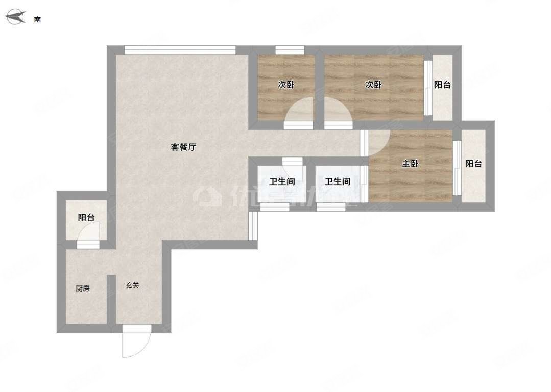 保利心语3室2厅2卫116㎡东北111万