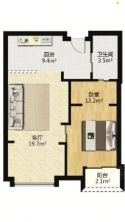 万科idea爱地住区1室1厅1卫58.65㎡东148万