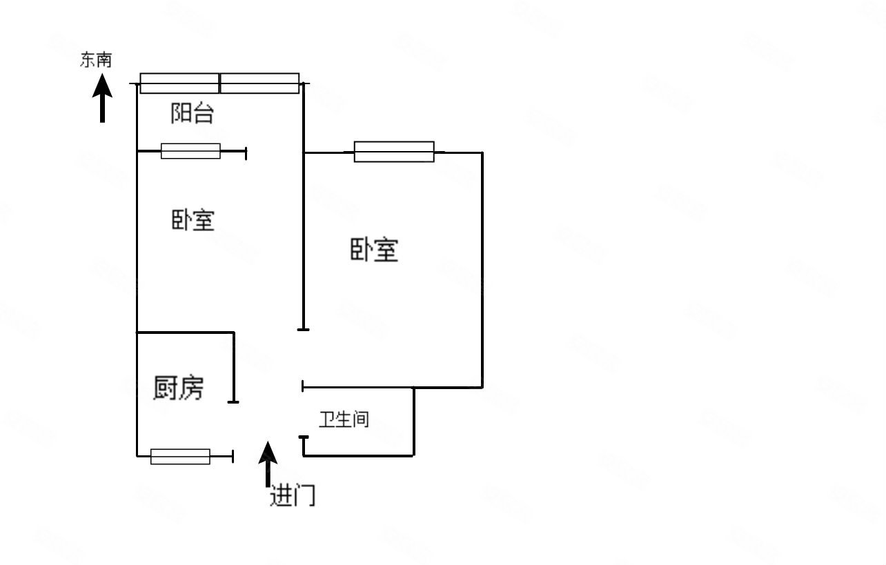 阳信路小区2室0厅1卫46.22㎡东南76万