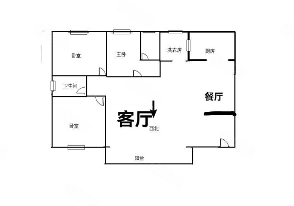 金域国际3室2厅2卫94㎡南北88.8万