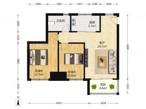 【多图】耀江文鼎苑,古墩路租房,三坝地铁口文鼎苑精装两室东边套南北