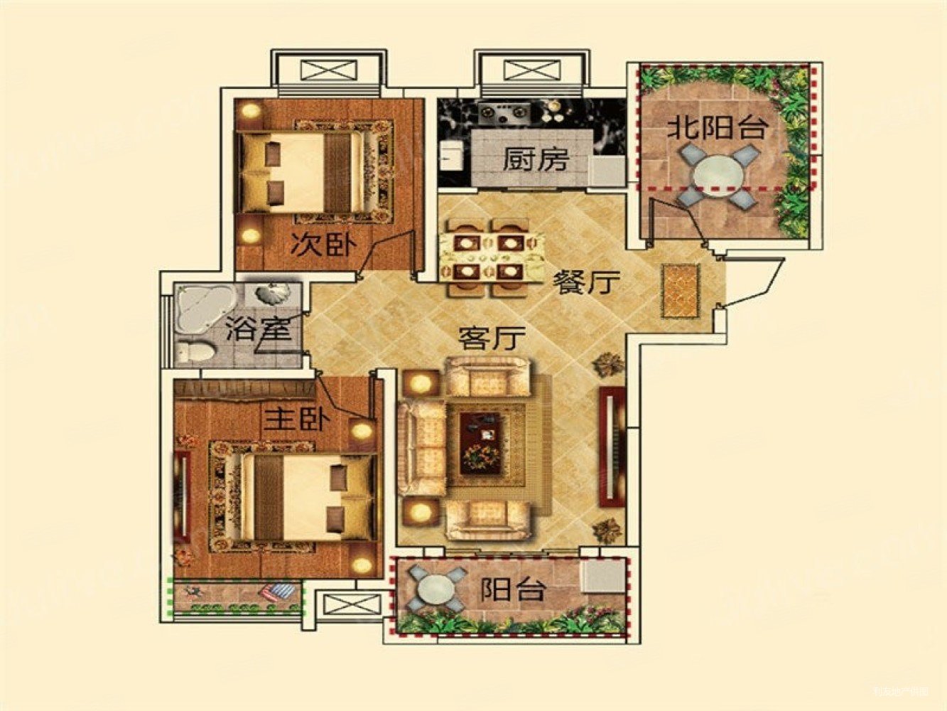 京冠紫玉华府装修漂亮3室,户型方正,南北朝向,通风效果好
