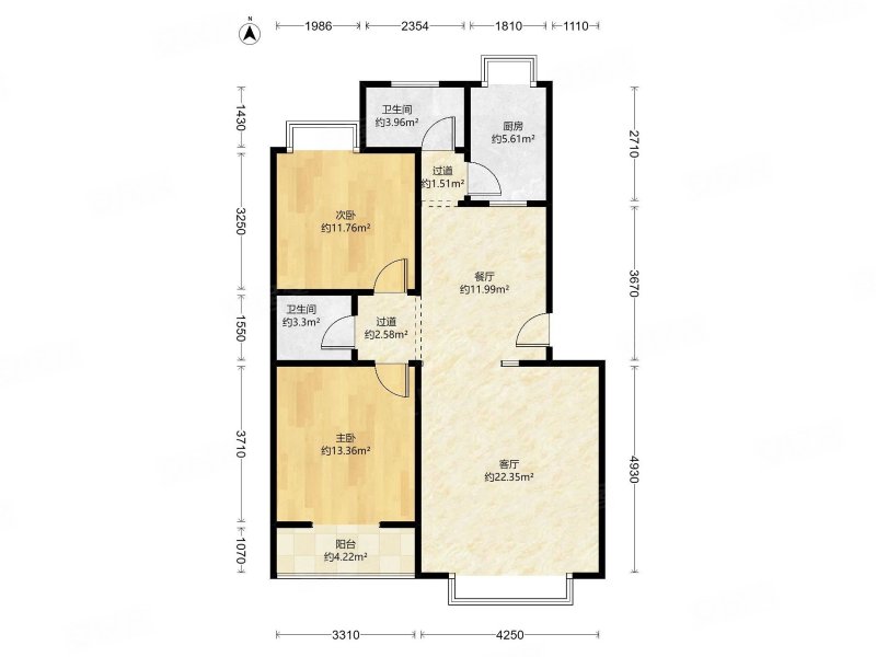 泰华园东区 2室2厅1卫,泰华园东区二手房,75万