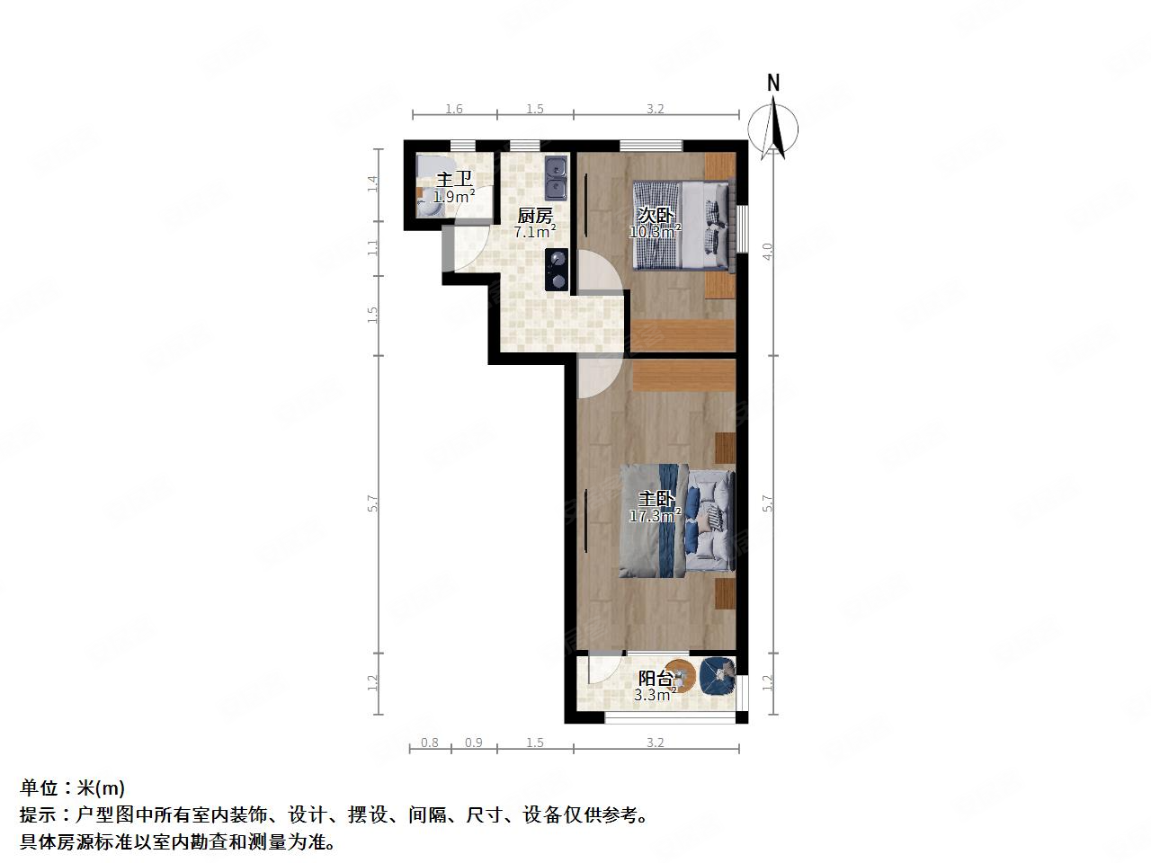 水电小区2室1厅1卫51.14㎡南北325万