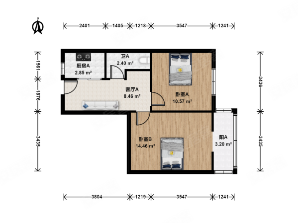 珠海里2室1厅1卫58.9㎡东185万