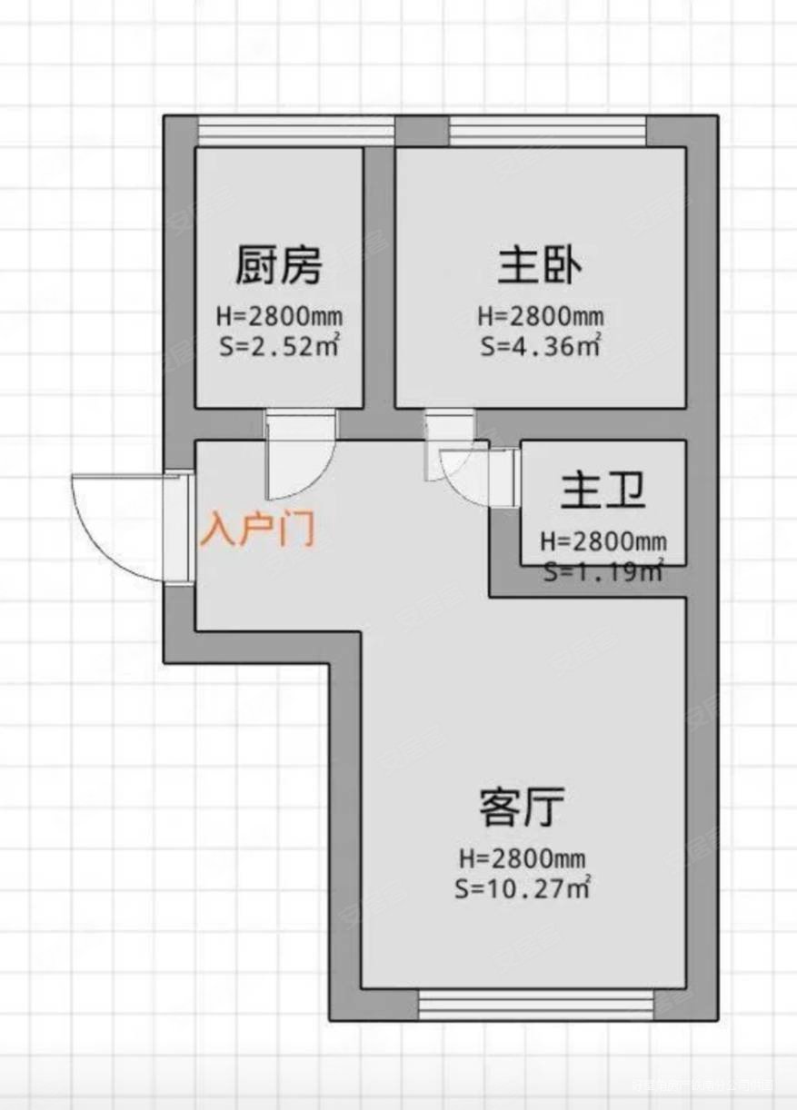 育才小区1室1厅1卫58㎡南北28万