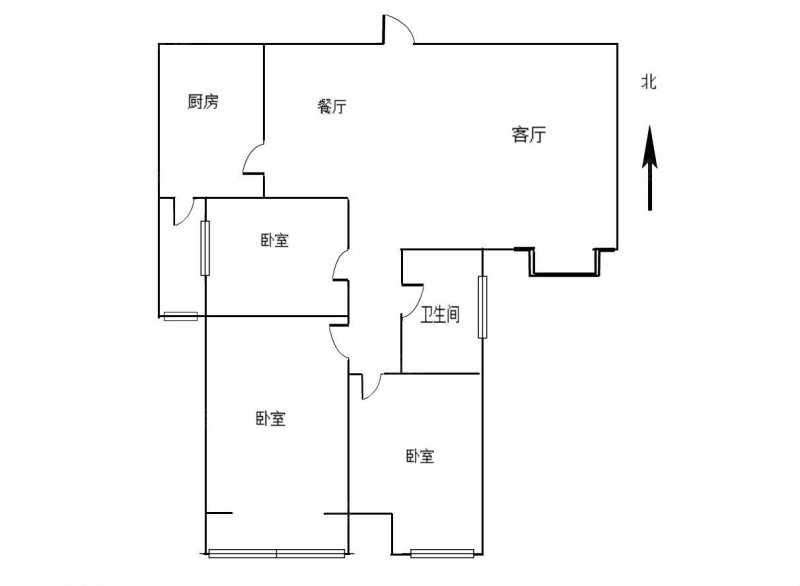 玫瑰公馆3室2厅1卫89㎡南53万