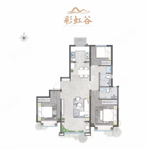 海信彩虹谷3室2厅2卫118.77㎡南北132万