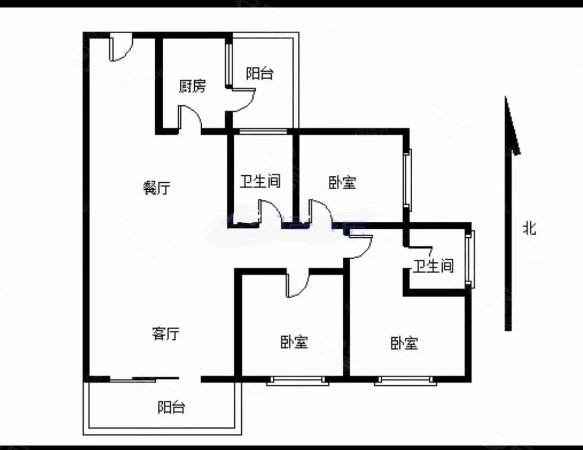 翰林雅苑3室2厅2卫105㎡南北138万