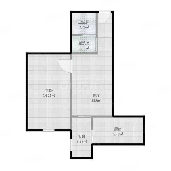 东林丽景1室1厅1卫33㎡南北23.8万