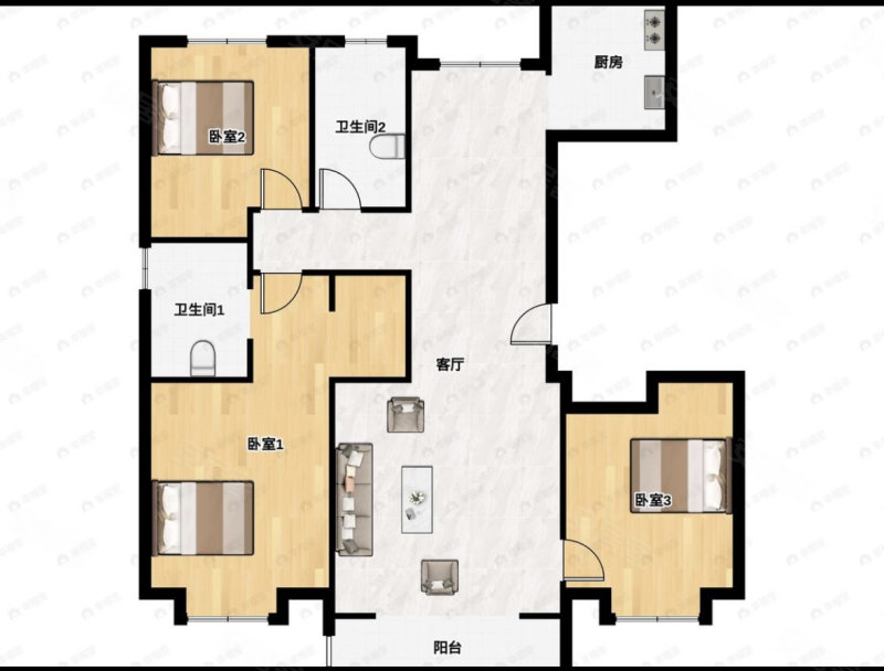 宝境檀香3室2厅2卫136.74㎡南北150万