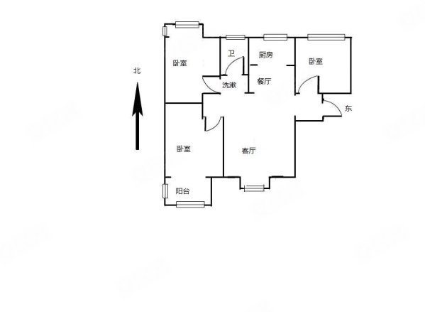 锦绣天地A区3室2厅1卫88.06㎡南北109万