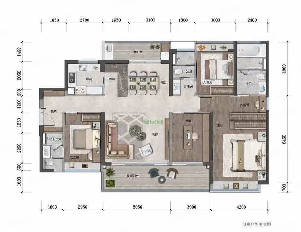 万科瑧山悦花园大平层4房3卫全新装修未住过堪比新房景观好