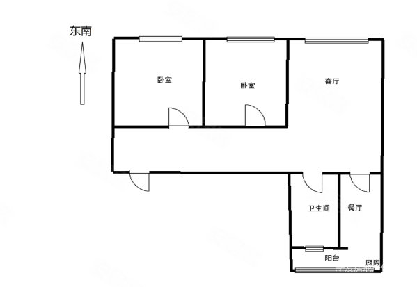 省医院宿舍(红旗)2室2厅1卫71㎡南北50万