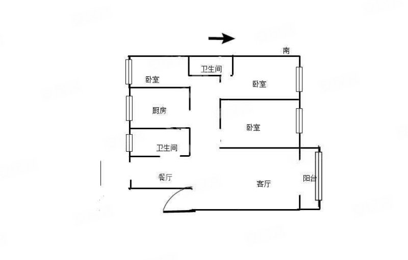 清华园(淇滨)3室2厅2卫142㎡南北68万