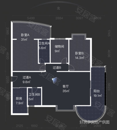 银通山庄鸿禧园3室2厅2卫148㎡南北88万