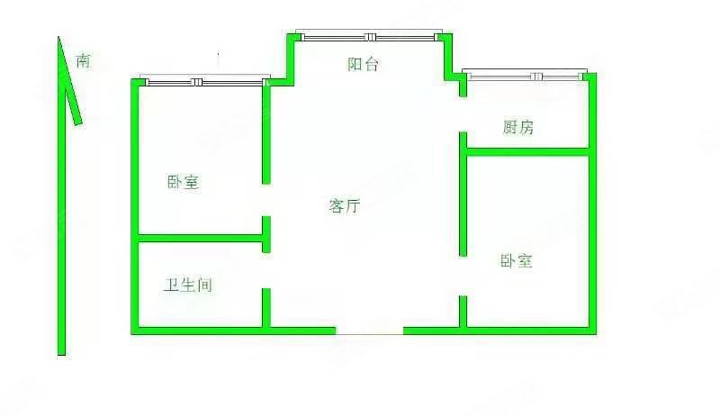 县府街小学教工楼2室1厅1卫69.34㎡南北57万