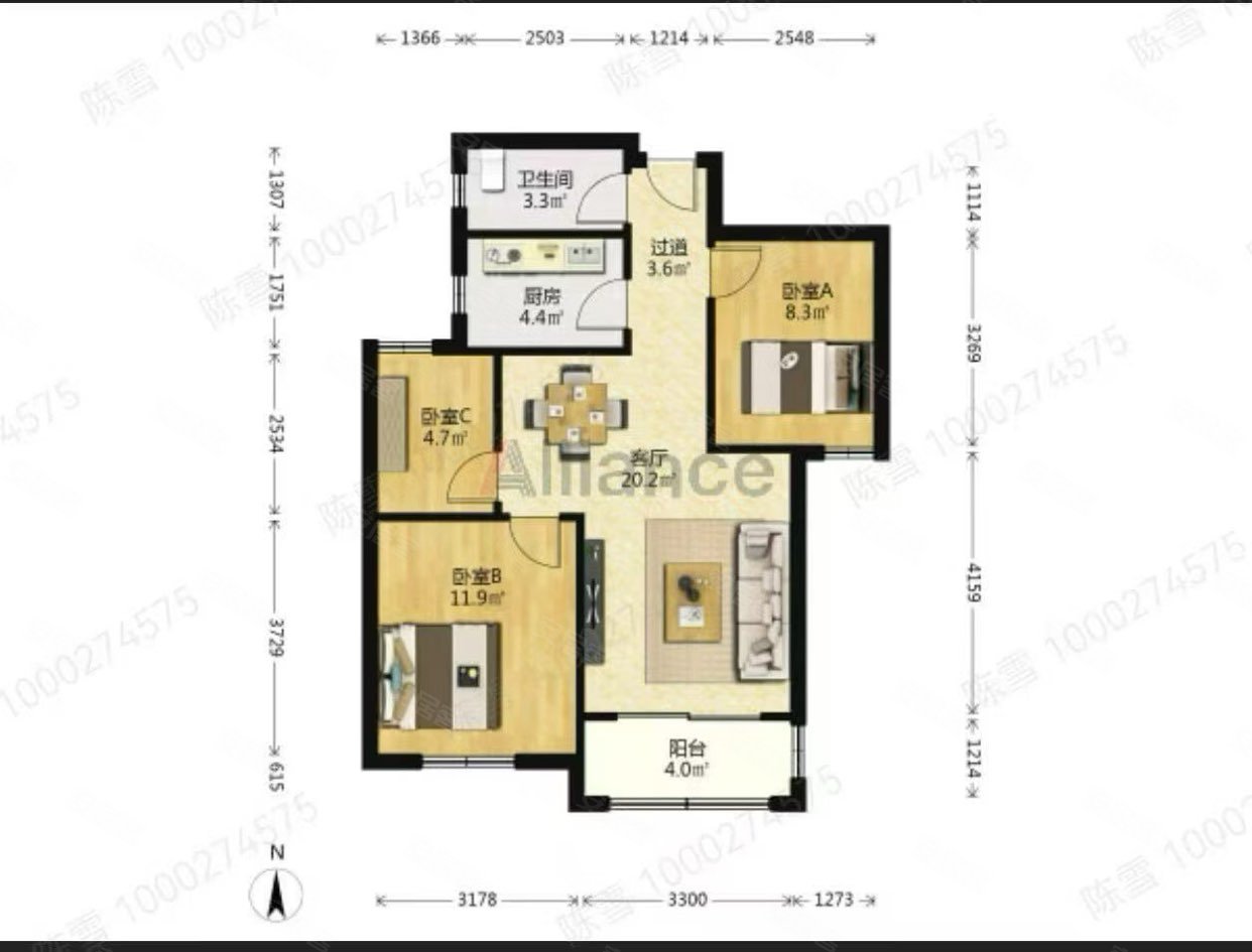 金屿海岸 3室1厅1卫