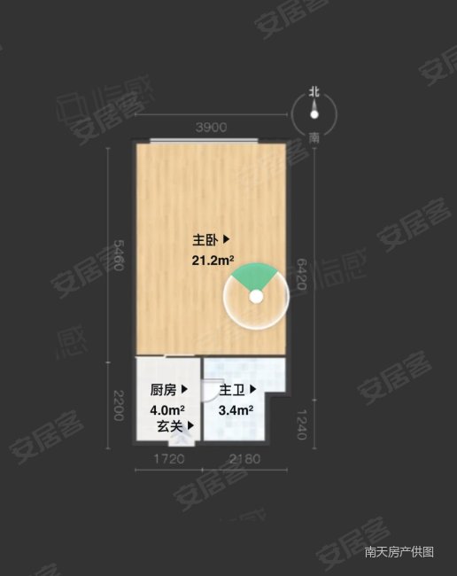 新星龙湾1室0厅1卫44.7㎡北33万