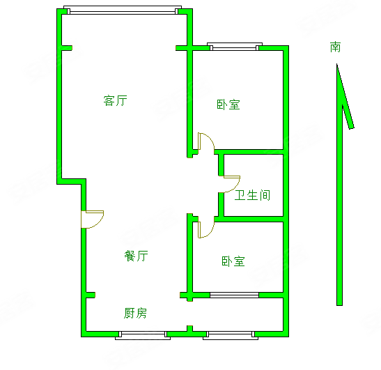 新东亚城市花园2室2厅1卫90.5㎡南北43万