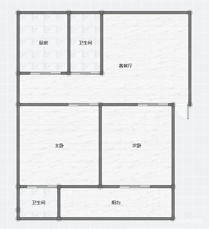 现代江南2室2厅1卫99.24㎡南北32万