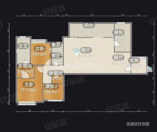 华润公园九里(一期高层)4室2厅2卫163㎡南160万