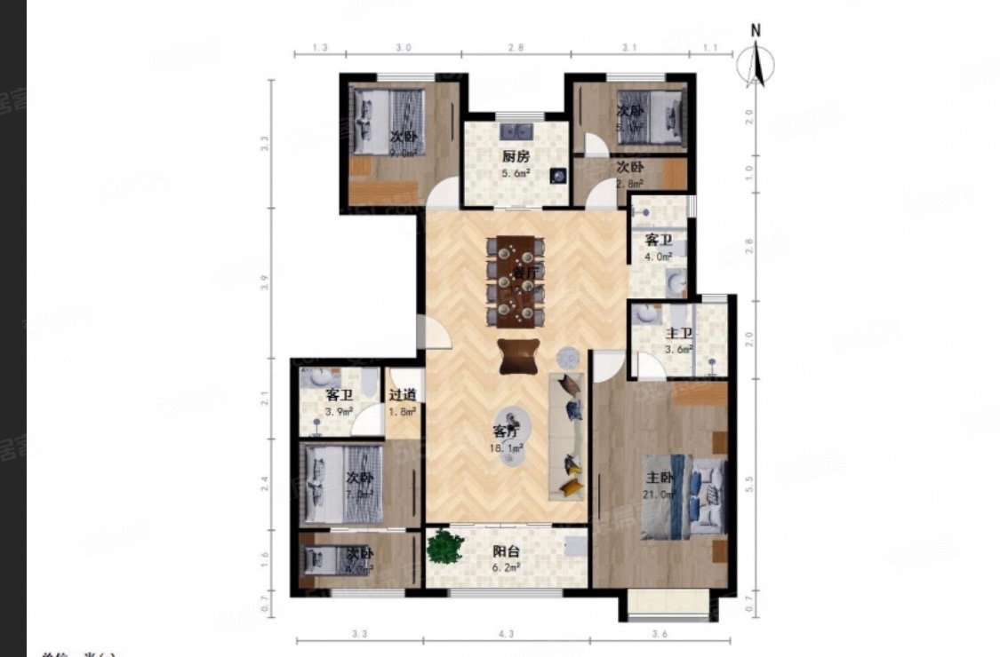 只收五千急售多余资产枫丹壹号大四房好户型