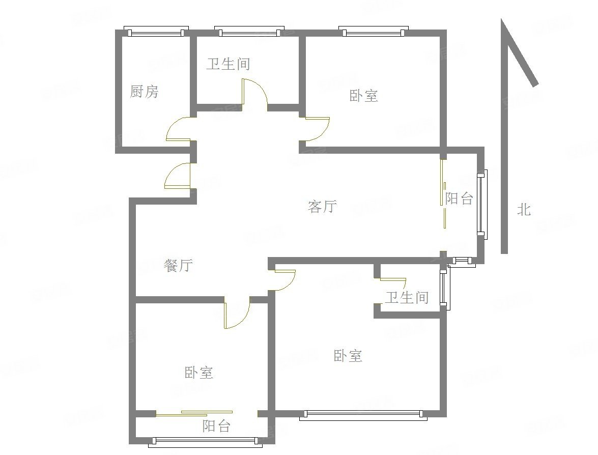 晨阳庄园3室2厅2卫130.82㎡南北108万