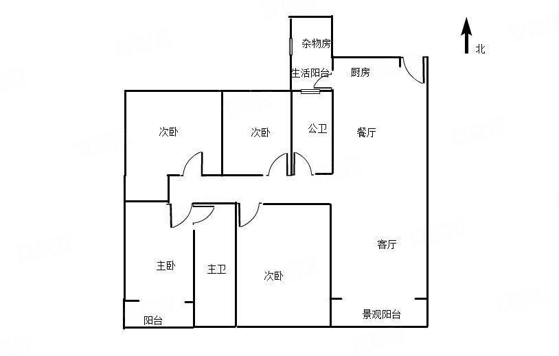 南园新苑4室2厅2卫143㎡南北55万