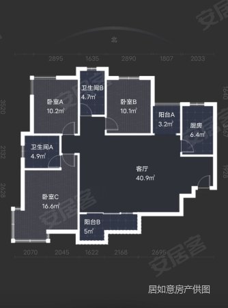 颐和盛世3室2厅2卫118.34㎡南北65万