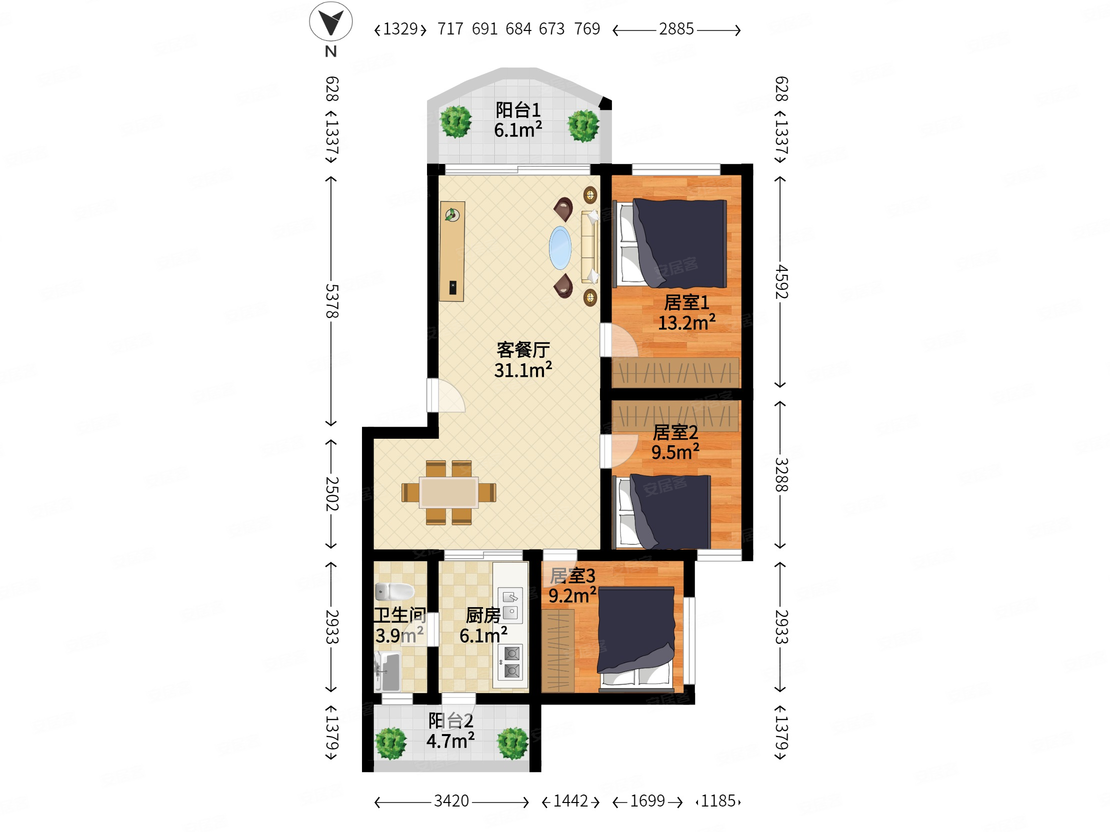 东怡新区东倩园3室2厅1卫80㎡南180万