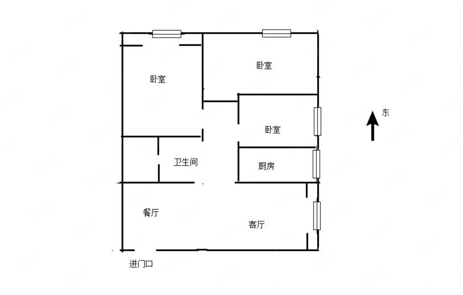 景通铂景湾3室2厅1卫123㎡南70万