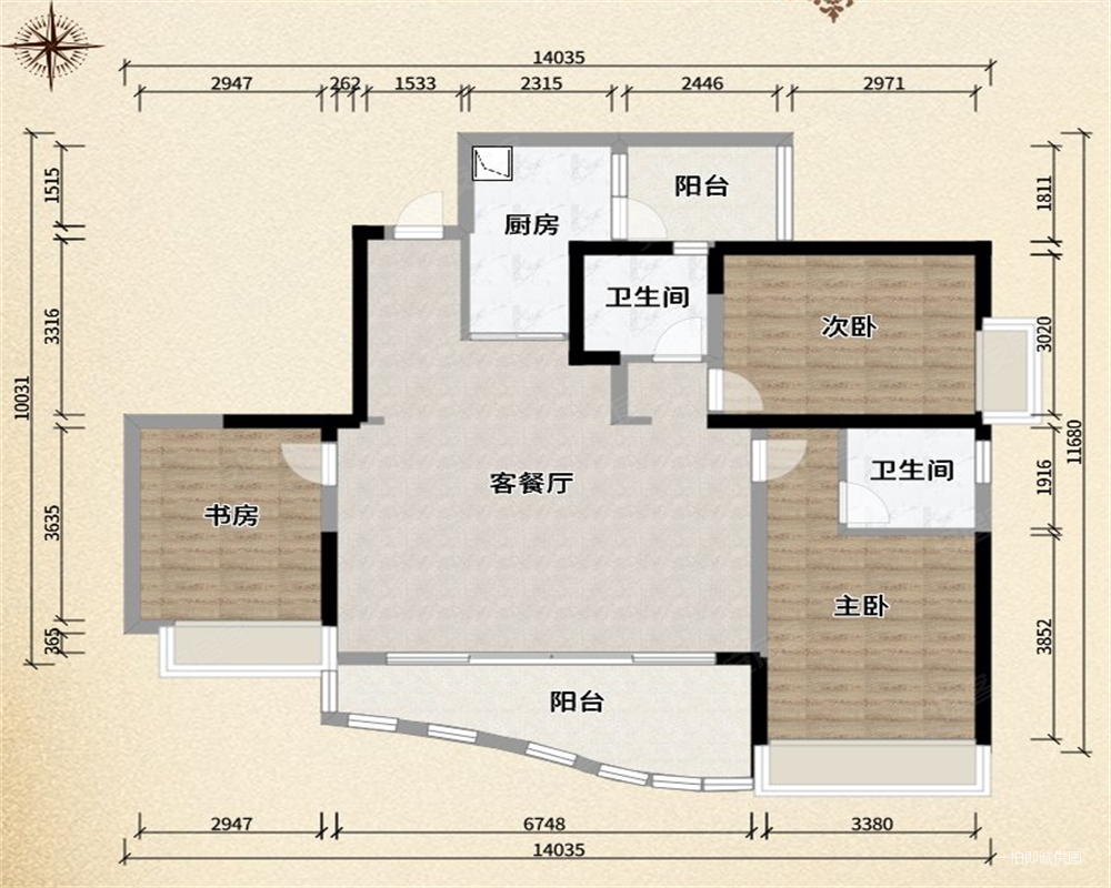 麓湖生态城汀院3室1厅2卫136.14㎡南北510万