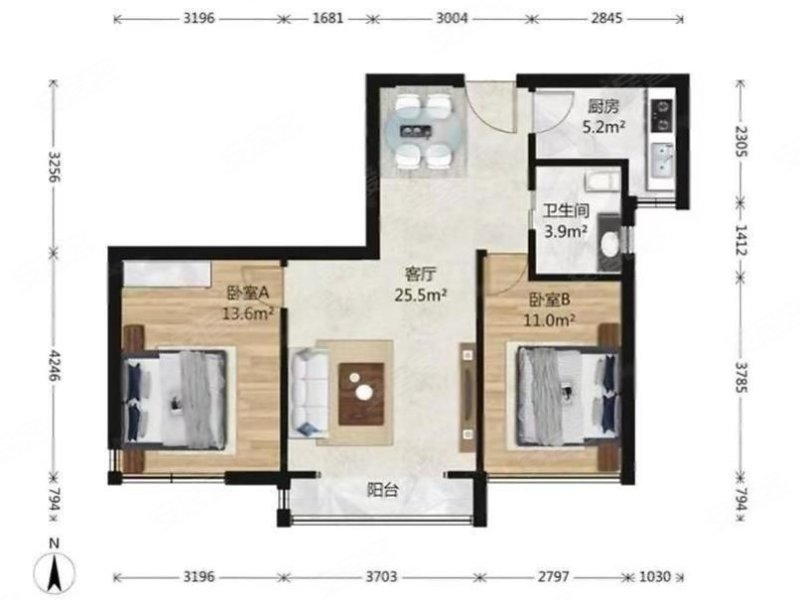 金隅瑞和园2室1厅1卫73.07㎡南450万