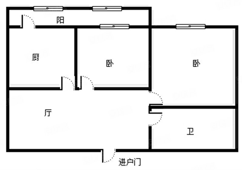 建设街45号小区3室1厅2卫87㎡南北118万