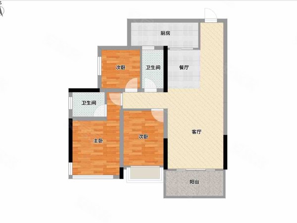 南宁西乡塘大学东路瀚林学府瀚林学府 3室2厅1卫  电梯房 精装修100