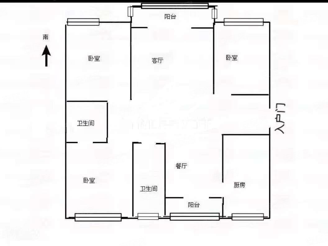 豪润公园天下3室2厅2卫134.75㎡南北87.6万