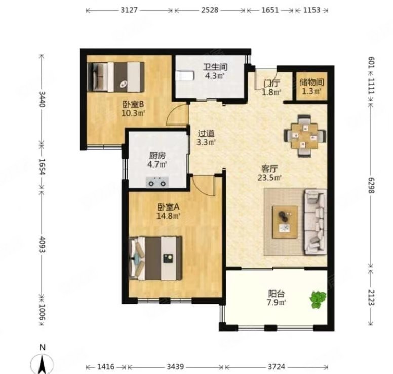 户型 户型图 平面图 776_739