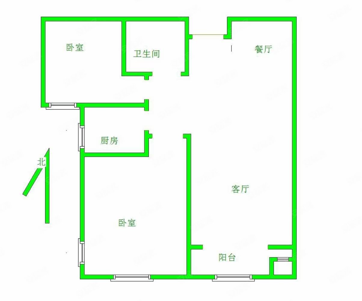 阳光水畔B区3室2厅1卫106.5㎡南北43万