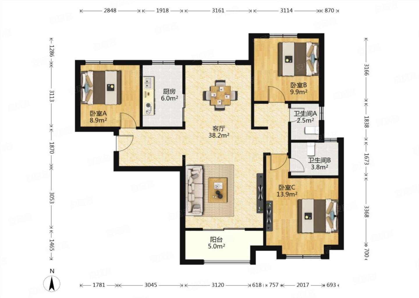 自然界云栖 精装修 116平 南北通透 满二 居家自