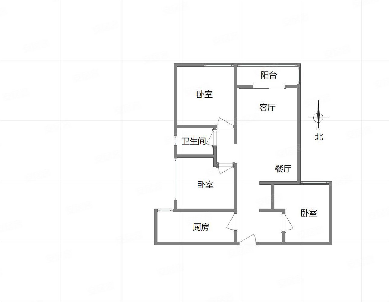 上品拾陆3室2厅1卫94.32㎡南北123万