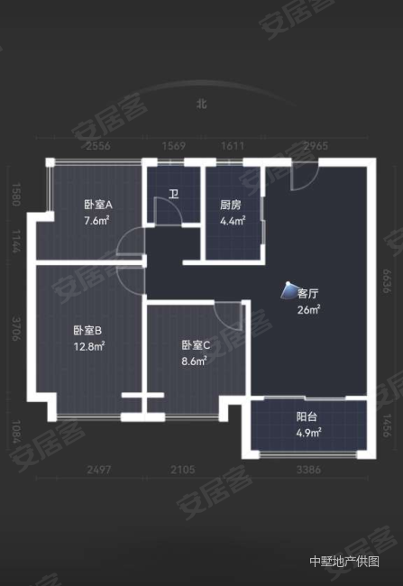 刚需小三居 停车方便 有电梯 南北通透 次新小区,远洋万和云锦二手房