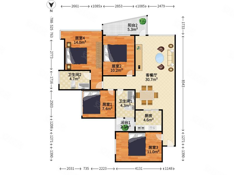坂田 医疗配套成熟 南北通透 交通便捷 高楼层视野好,信义御珑豪园