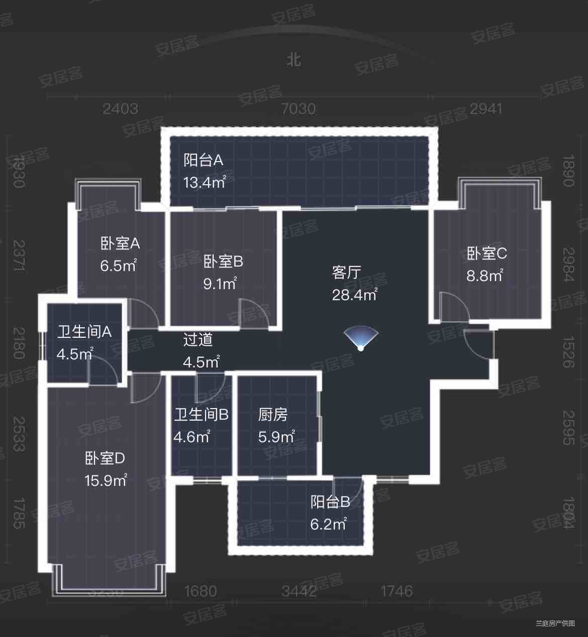 锦悦江南4室2厅2卫118.56㎡南北108万