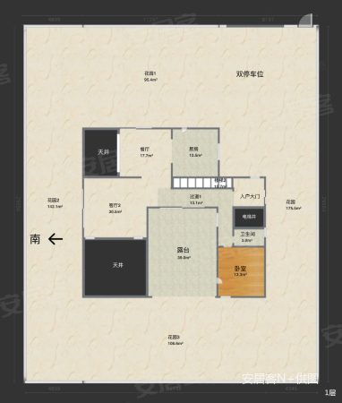 九洲保利天和(一期别墅)4室3厅4卫438.91㎡南1199万