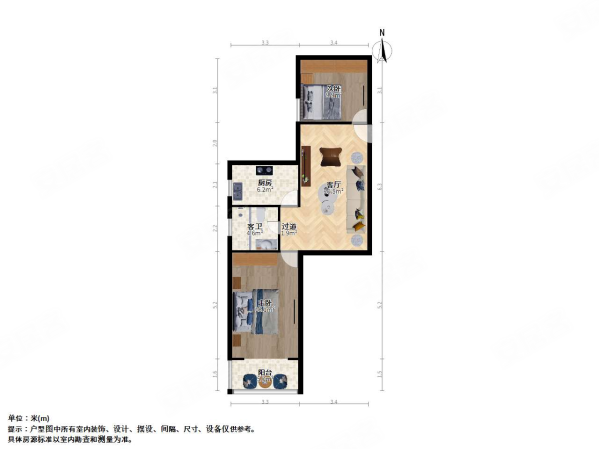 意和家园2室1厅1卫95.1㎡南北560万