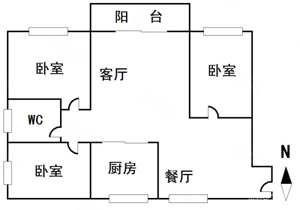 地区医药宿舍3室2厅1卫88㎡南160万