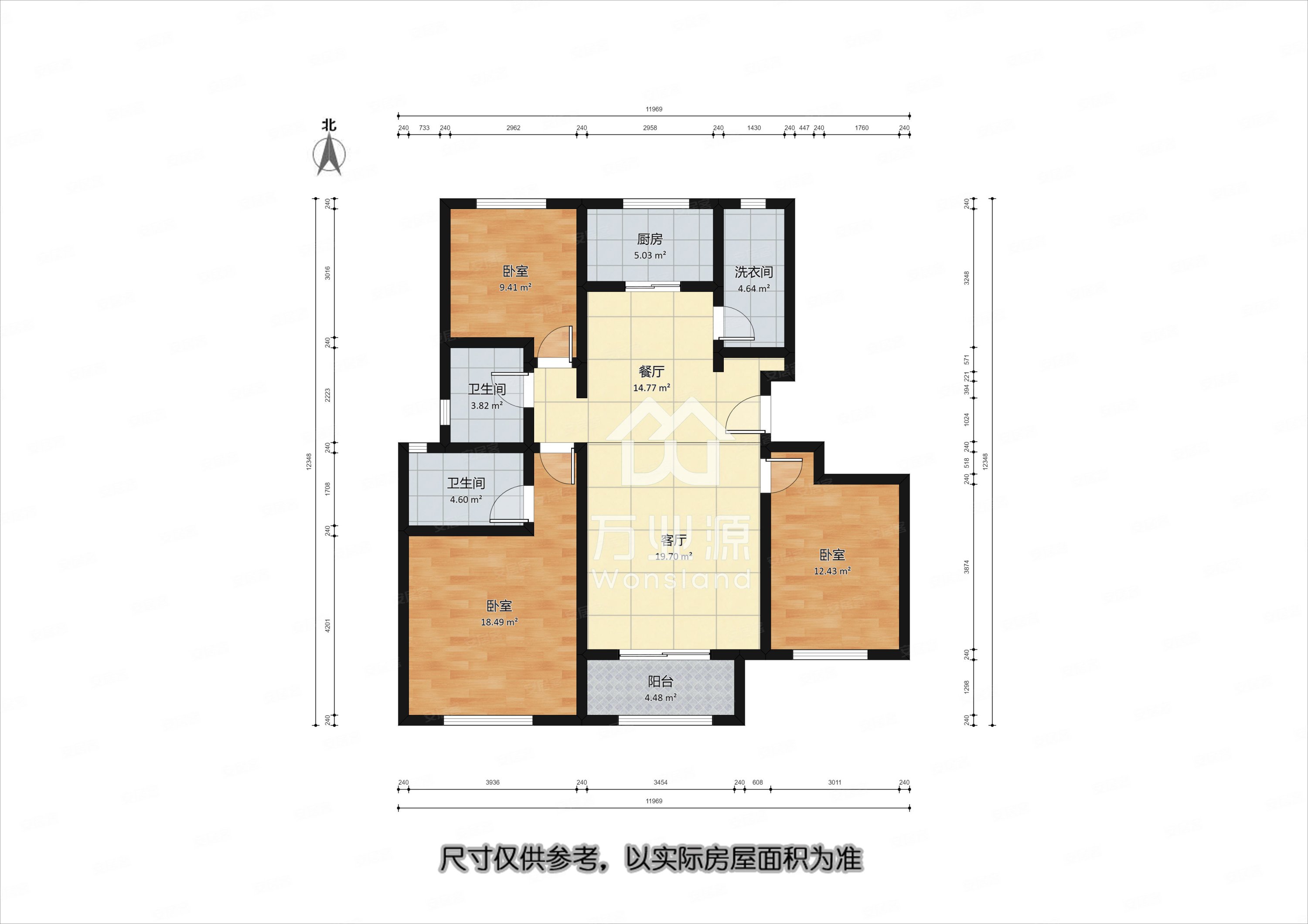 吉宝季景铭郡3室2厅2卫120㎡南北245万