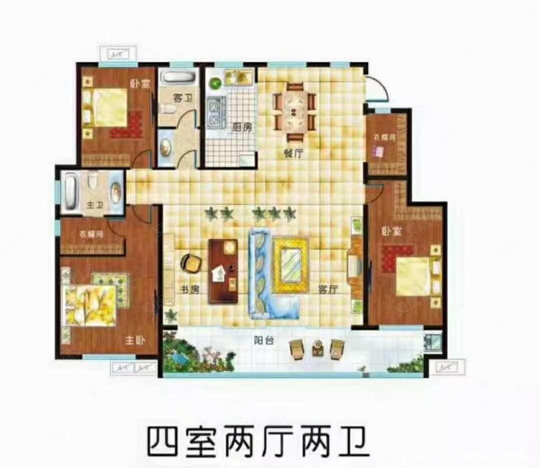 德馨园(河东)4室2厅2卫181㎡南北149万